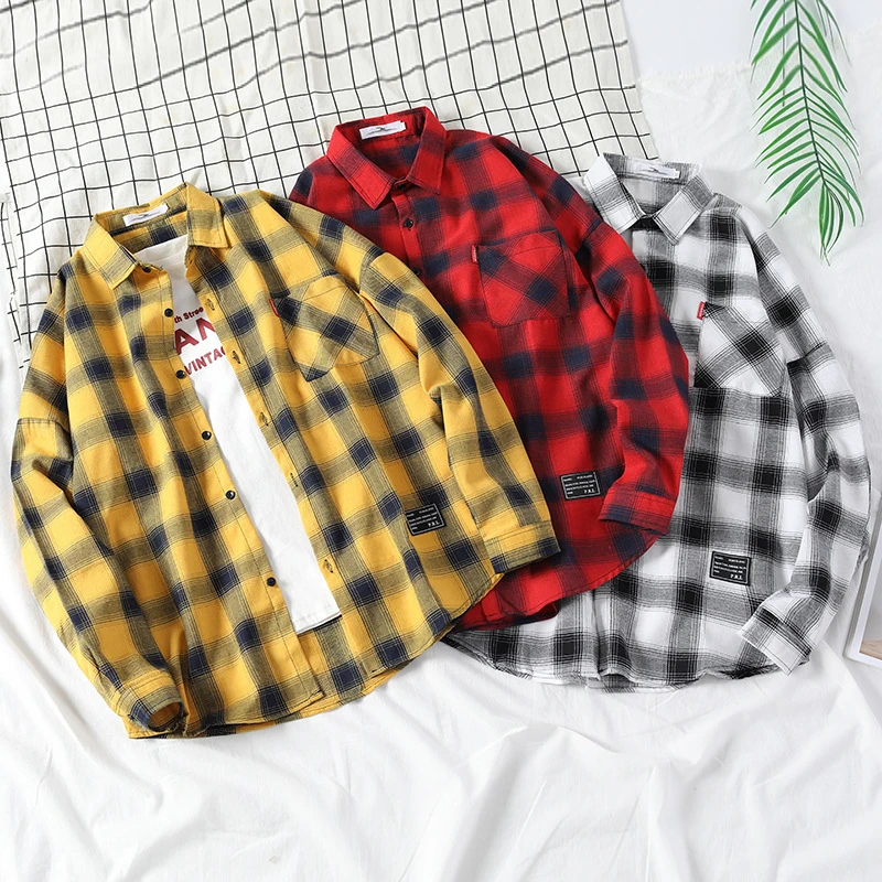 Осень зима мужские рубашки в клетку с длинным рукавом Chemise Homme мужские с длинным рукавом решетки повседневная мужская рубашка мужские платья рубашки