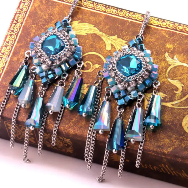 New crystal retro national handmade jewelry best selling long earrings fashion temperament accessories | Украшения и аксессуары
