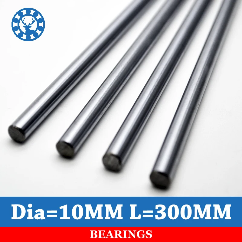 2pcs/lot Cnc 10mm Linear Shaft Chrome OD 10mm L 300mm WCS Round Steel Rod Bar Cylinder Linear Rail