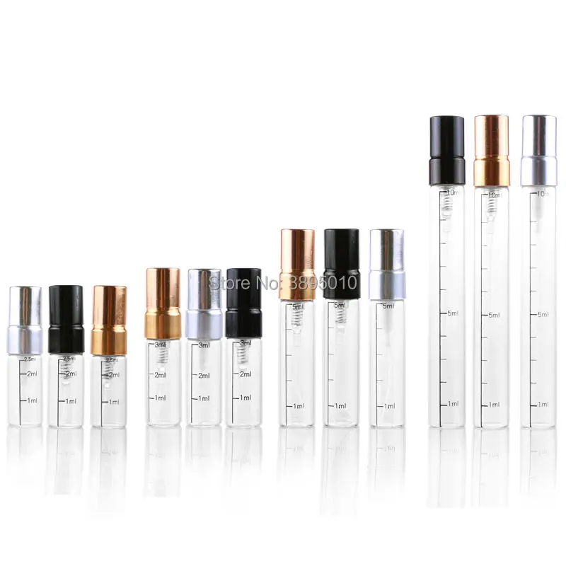 

2/3/5/10ml glass spray bottle, refillable mini perfume atomizer, small sample perfume vials F568