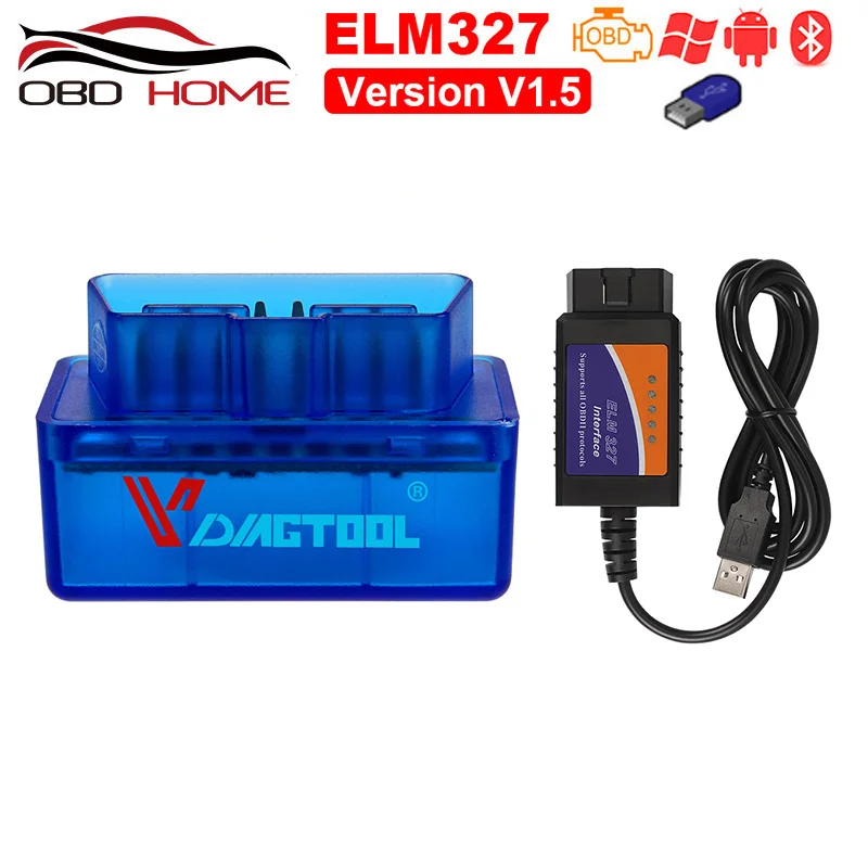 Автомобильные аксессуары OBD2 Elm327 V1.5 V2.1 Super MINI ELM327 Bluetooth USB беспроводной ELM 327