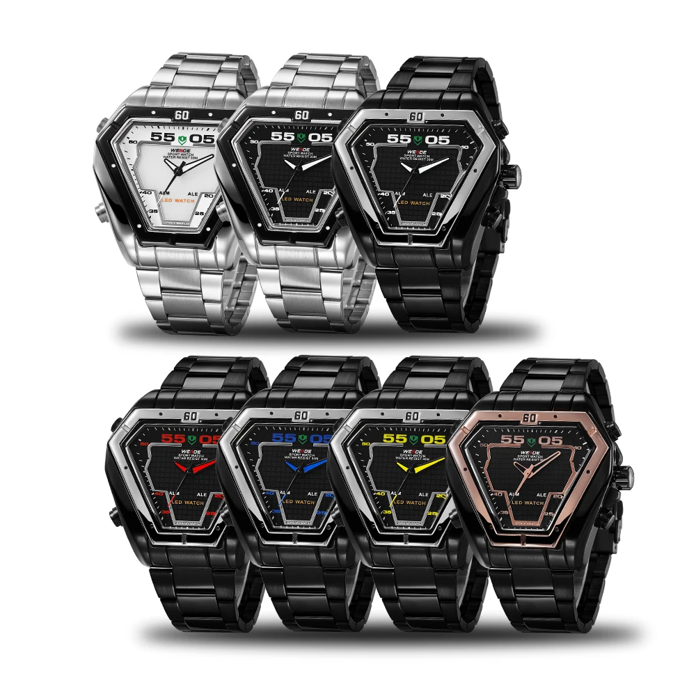 WEIDE Роскошные спортивные цифровые часы Для мужчин Элитный бренд высшего качества