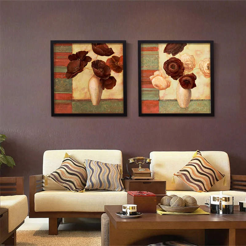 Ретро ваза как морковка Роза напечатанная на холсте картина маслом холст для