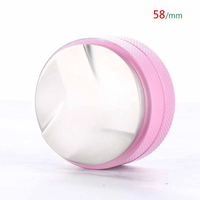 Pink 58mm san ye Трамбовочная 58/51 мм нержавеющая сталь эспрессо кофе выравниватель Дозирующее кольцо коробка стук аксессуары бариста кухонные инструменты - Цвет: Pink 58mm san ye
