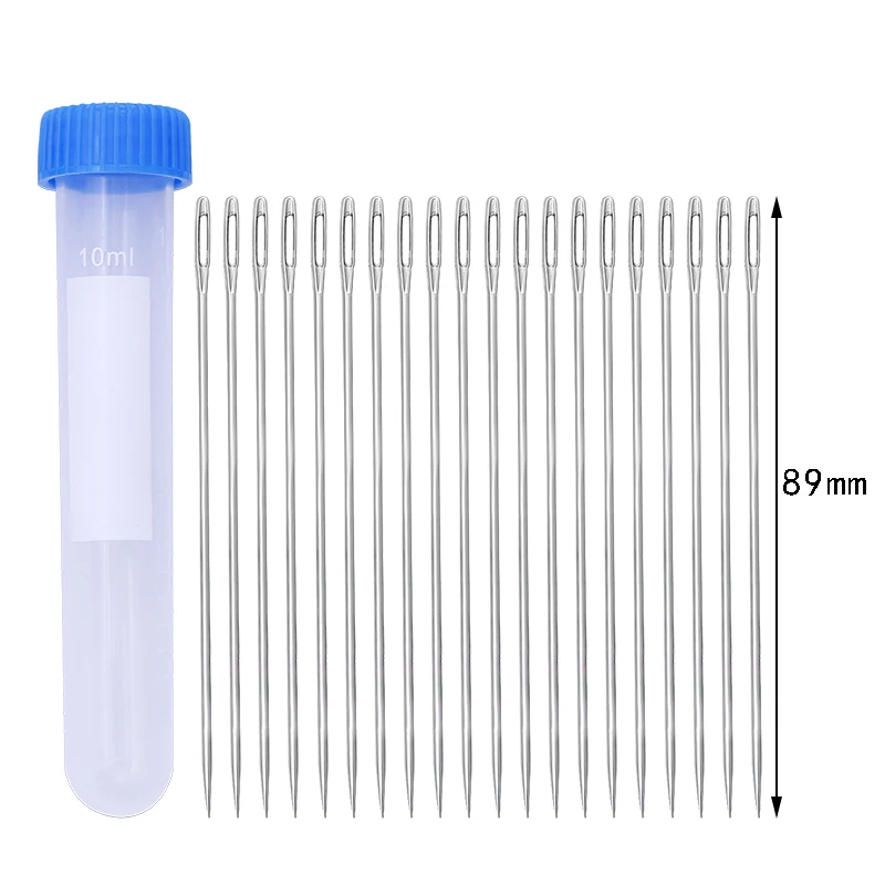 LMDZ 20 штук металлические большие иглы для глаз никелированное использование для ручного шитья, рукоделие, обивка, гобелен, длинная штопка для глаз, ремонтная игла