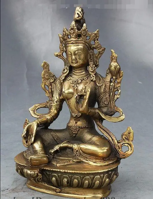 Тибетская латунная статуя богиня просветления | Дом и сад