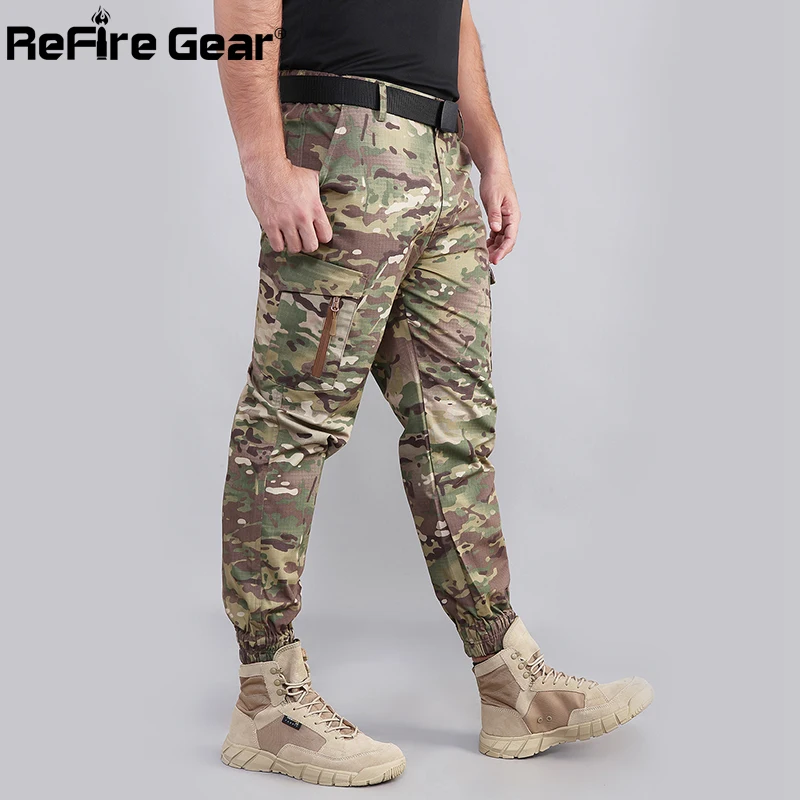 Refire gear камуфляжные военные тактические штаны для бега мужские много карманов армейские брюки карго страйкбол Пейнтбол хлопковые брюки