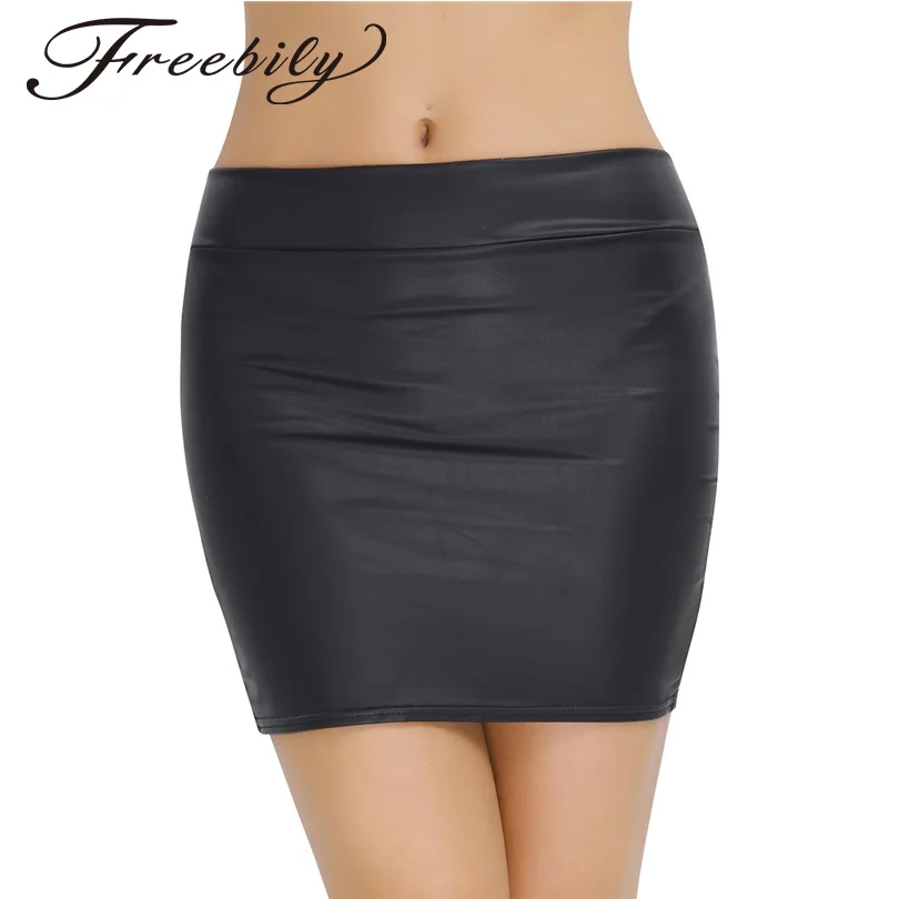 

Юбка-карандаш женская из искусственной кожи, на молнии сзади, сексуальная, осенняя, 2018