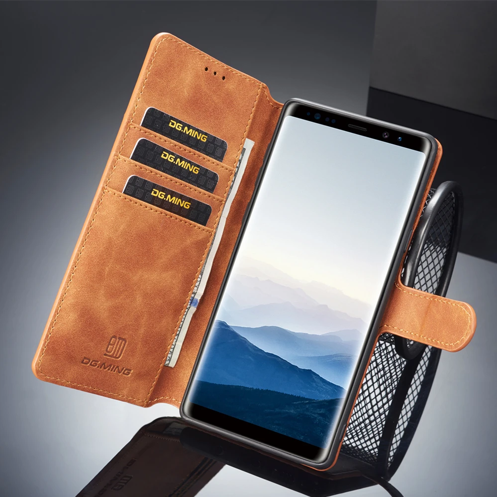 Магнитный кожаный чехол для Samsung Galaxy A6 A8 Plus A7 A9 2018 S7 Edge S8 S9 Note 8 9 | Мобильные телефоны