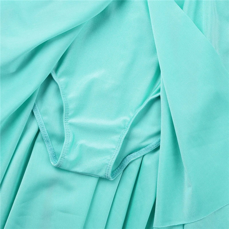 Ассиметричные Наплечные лямки для девочек-подростков блестящее платье-пачка