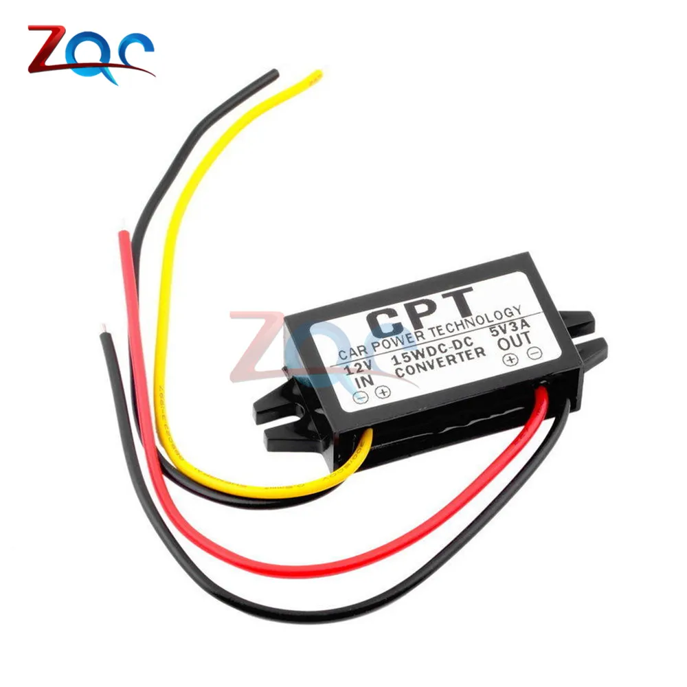 Single Line DC-DC 12 В до 5 В 3 А 15 Вт автомобильный преобразователь питания Micro Mini USB понижающий напряжение источник питания выходной адаптер низкий нагрев автоматическая защита - Цвет: Single Line