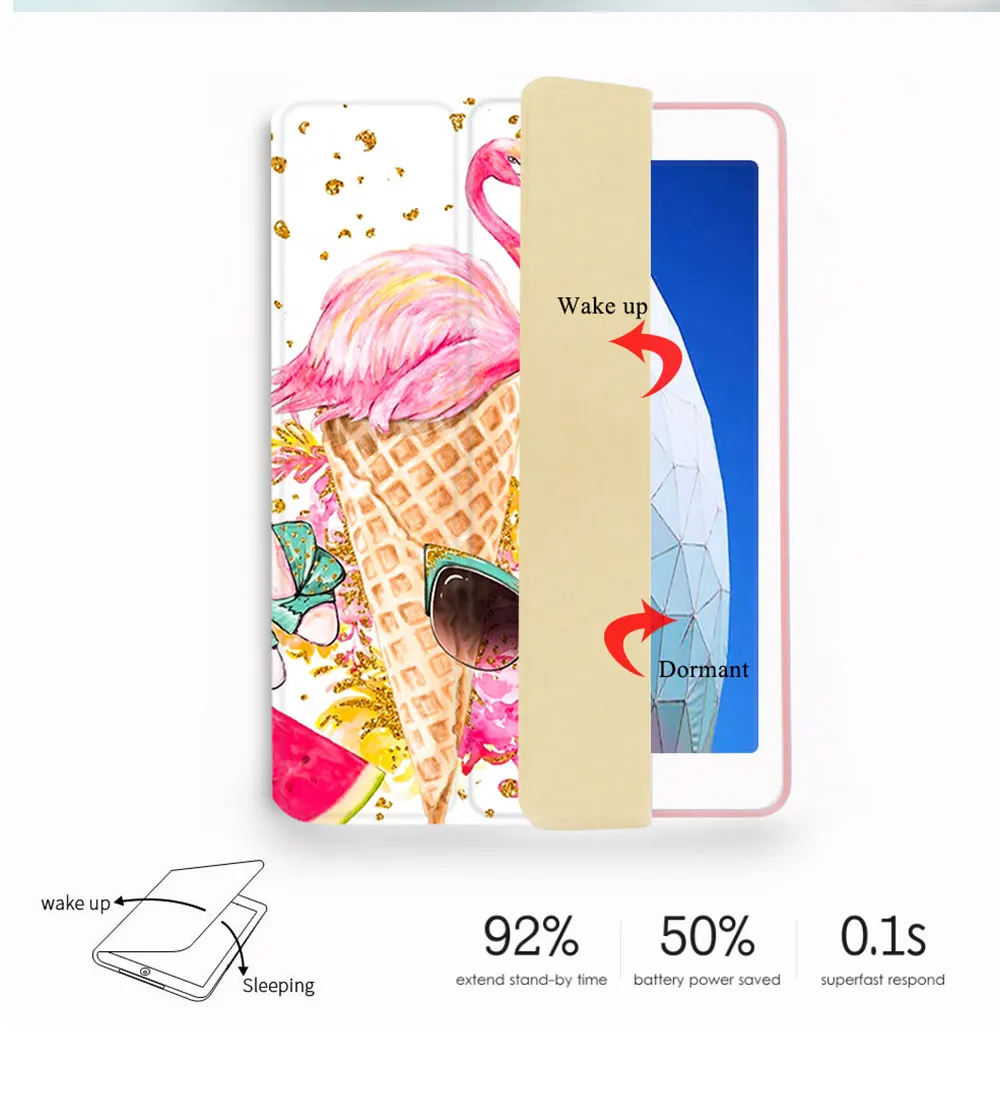 Mini5 Фламинго Чехол-книжка на магнитной застежке Чехол для iPad Pro 9,7 Air 3 10,5 11 мини-платье на возраст 1, 2, 3, 4, 5, планшетный чехол Мягкая задняя крышка для iPad 9,7