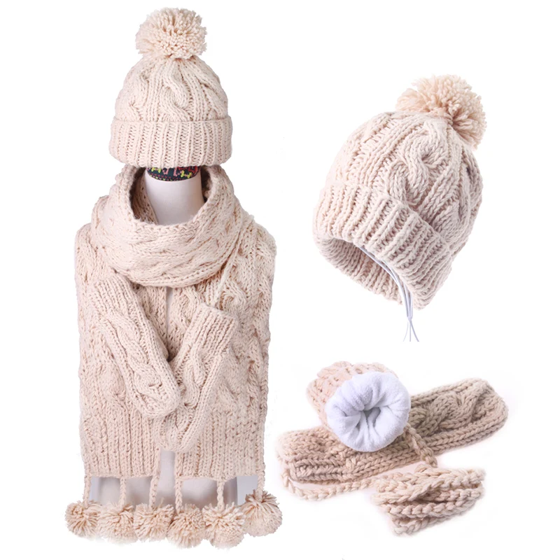 CIVICHIC теплый подарок шапка шарф перчатки 3 шт. комплект вельветовой одежды