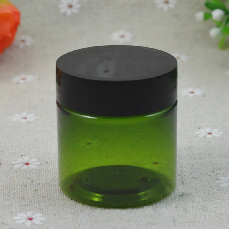 Зеленый пластиковый контейнер для крема емкость 50 г с крышками пустая