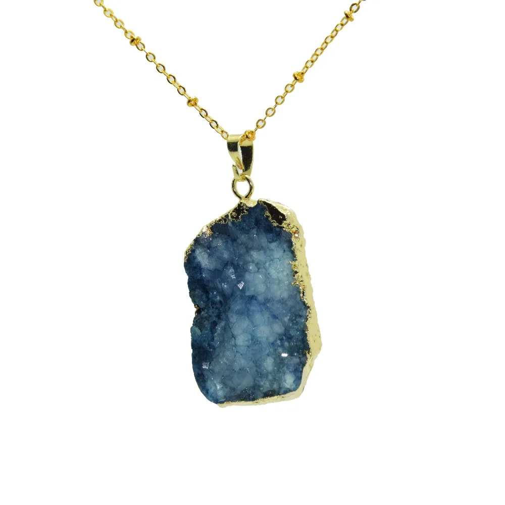 5 pcs Irregular Jewelry Cluster Raw druzy stone pendant girl gold bezel point natural crystal quartz geode for men | Украшения и
