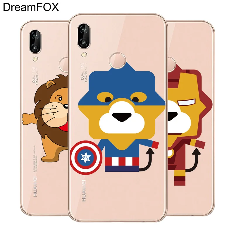 DREAMFOX L319 дизайн с изображением Льва Мягкий ТПУ силиконовый чехол для huawei Honor 6A 6C 7X9