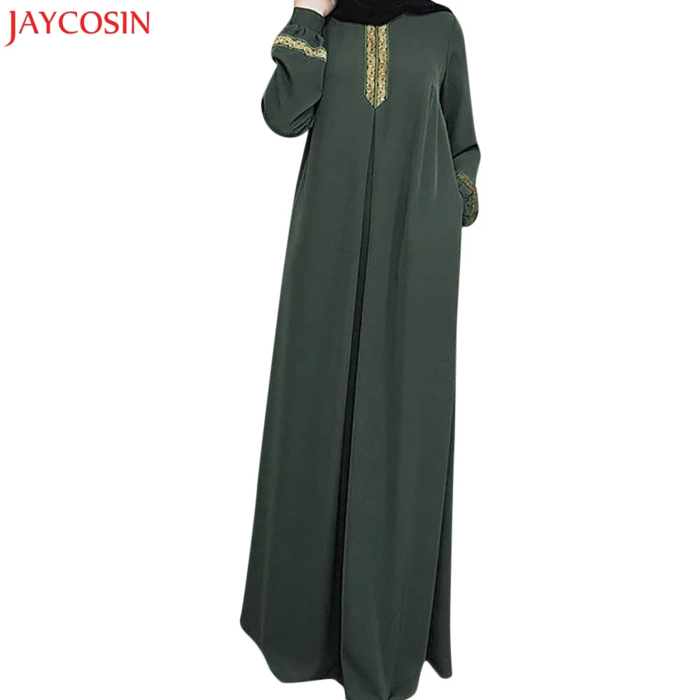 JAYCOSIN женское Макси платье из полиэстера с принтом абайя джилбаба повседневное
