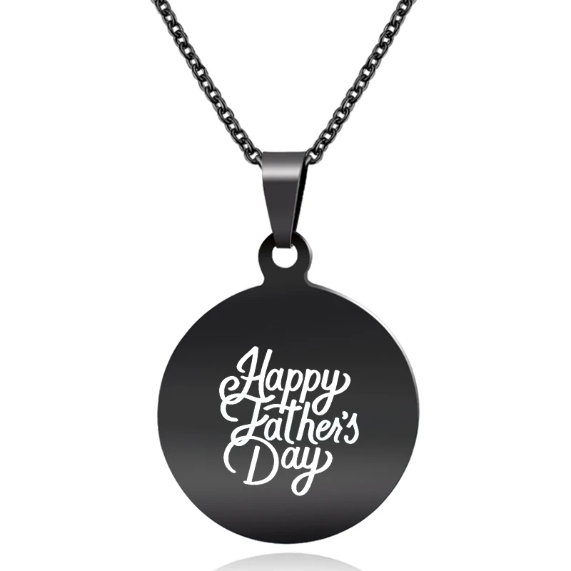 ABAICER Customized Happy Father's Day Best Gifts Pendant Stainless Steel Necklaces Engrave Name Love Tag Logo Jewelry | Украшения и