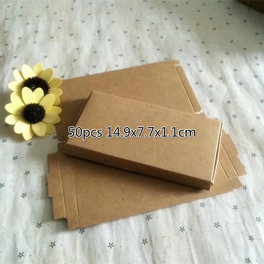 Подарочная упаковка из крафт бумаги 50 шт. 14 9x7 7x1 1 см|pack pack|packing soappack wedding |