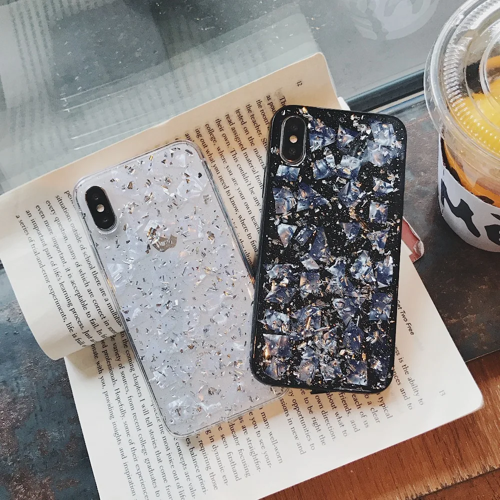 Роскошный блестящий Мраморный чехол для телефона из золотой фольги iPhone XR X XS Max