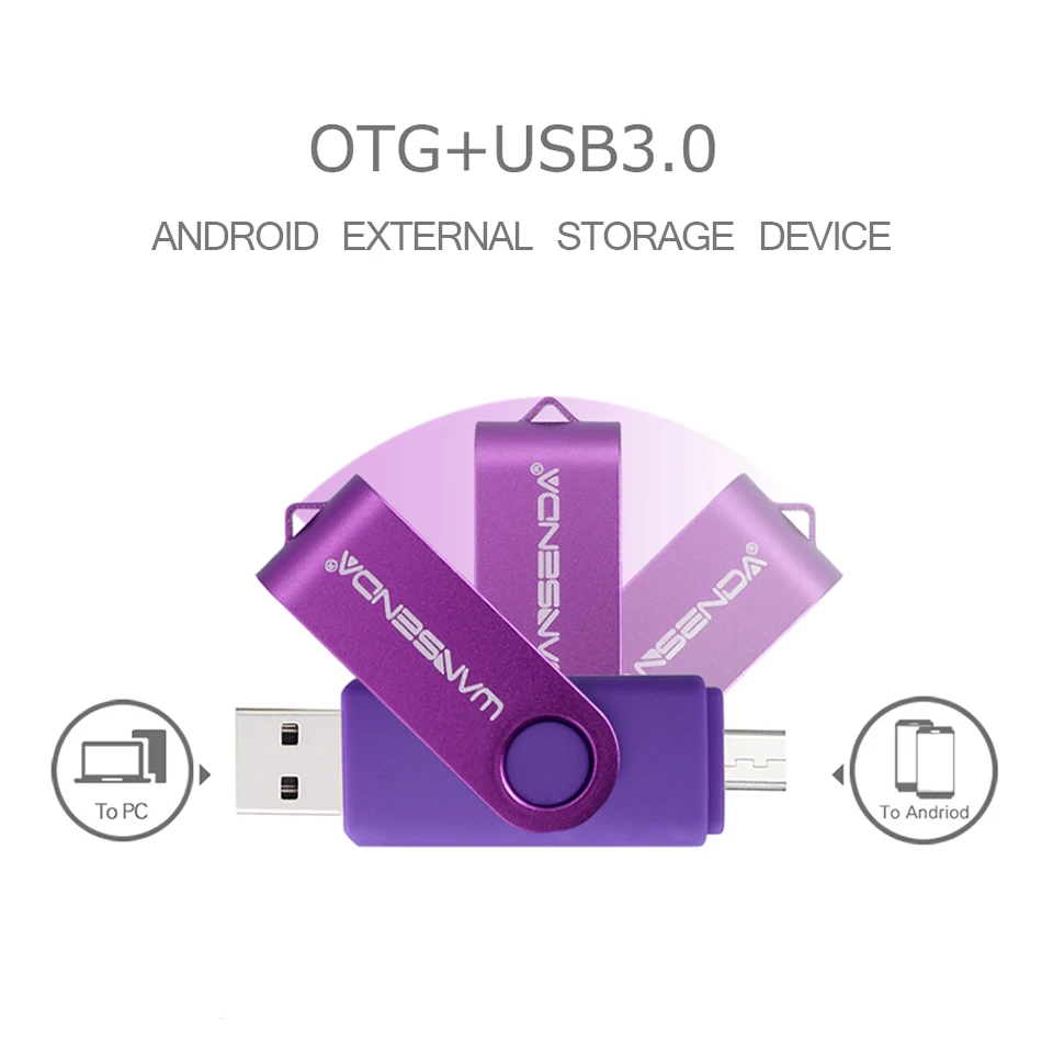 WANSENDA флеш накопитель USB 3 0 256 ГБ 128 Гб 64 32 16 OTG для телефонов Android планшет микро карта