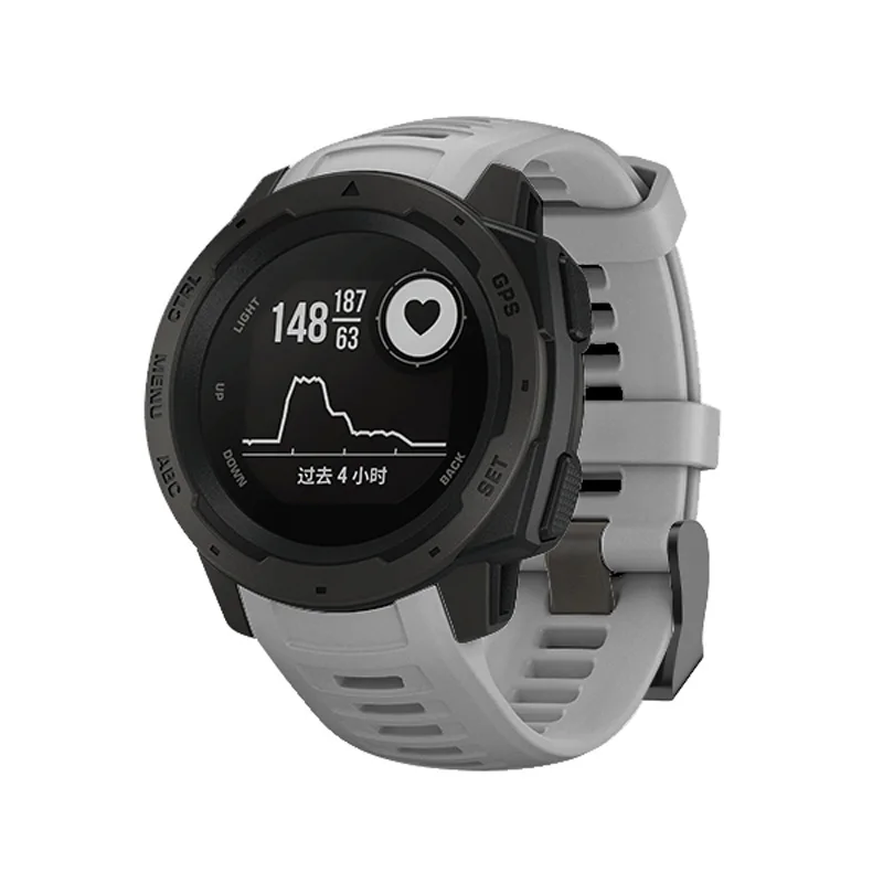Серый 22 мм спортивные часы силиконовый браслет ремешок для Garmin Instinct SD998 - Цвет: Серый