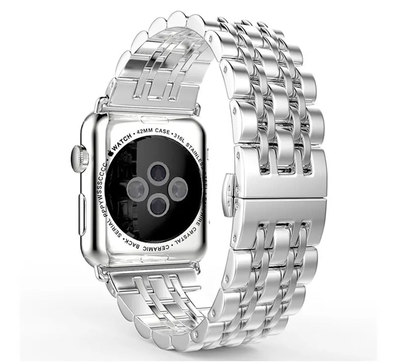 Ремешок для Apple Watch 4 3 2 ремешок металлический браслет из нержавеющей стали для iWatch ремешок 42 мм 38 мм 4 полосы 44 мм 40 мм ремешки