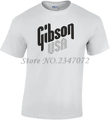 Футболка Gibson Usa Guitar Rock 100% тяжелый хлопок отличное качество хлопковые топы мужские
