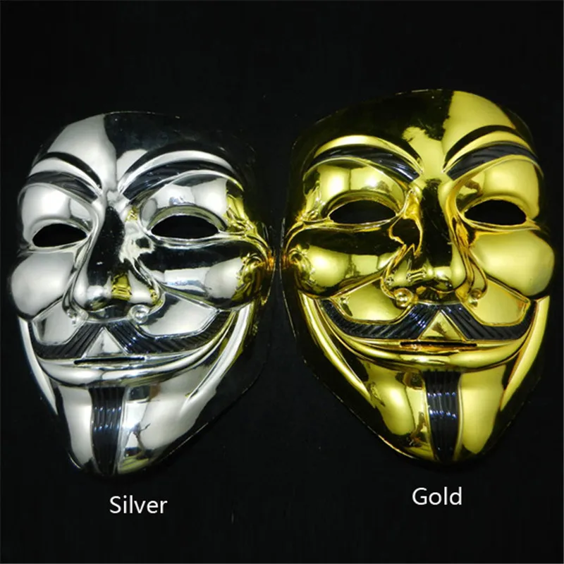 Покрытие V для Vendetta Маска в стиле фильма маски Guy Fawkes Anonymous Fancy взрослый Костюмированная вечеринка Косплей Хэллоуин