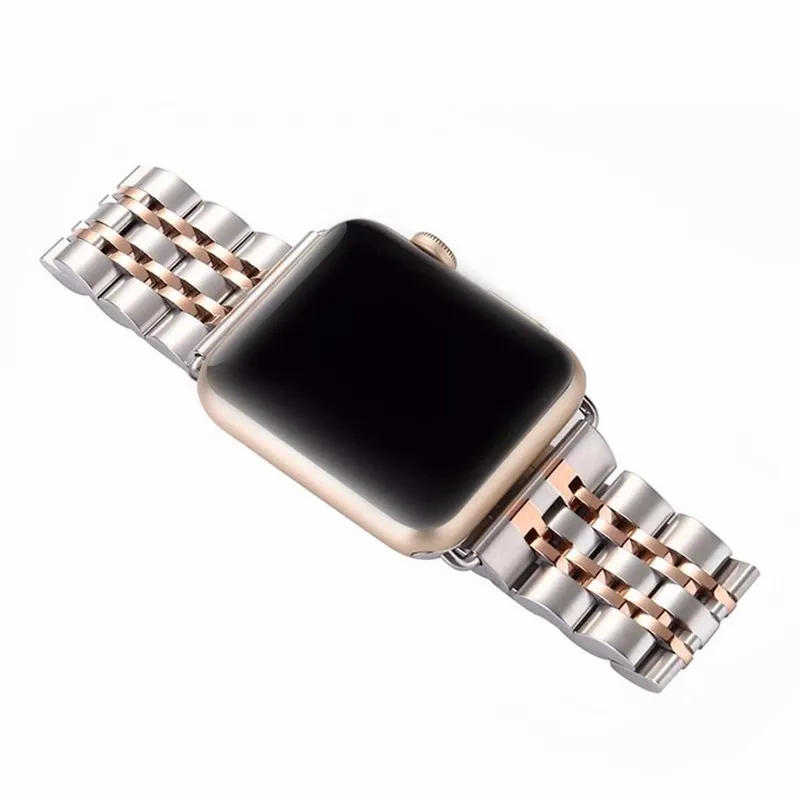 Роскошный металлический ремешок из нержавеющей стали для Apple Watch, 4 ремешка, 44 мм, 40 мм, iwatch, 42 мм, correa, 38 мм, браслет, наручный ремешок для часов 5, 3, 2