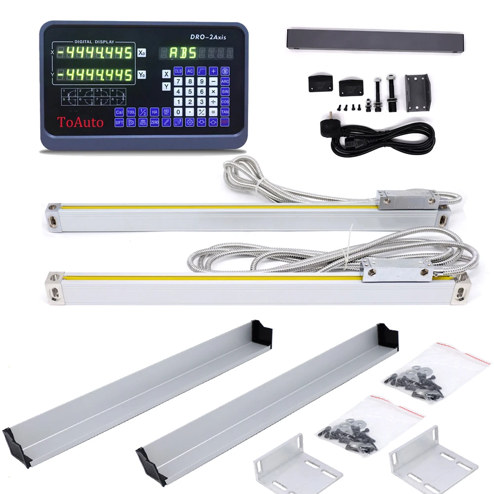 

DRO 2 Axis digital readout +2pcs 50-1000mm linear scale linear encoder linear ruler for Drill/EDM/Milling/Grinding/Lathe Machine