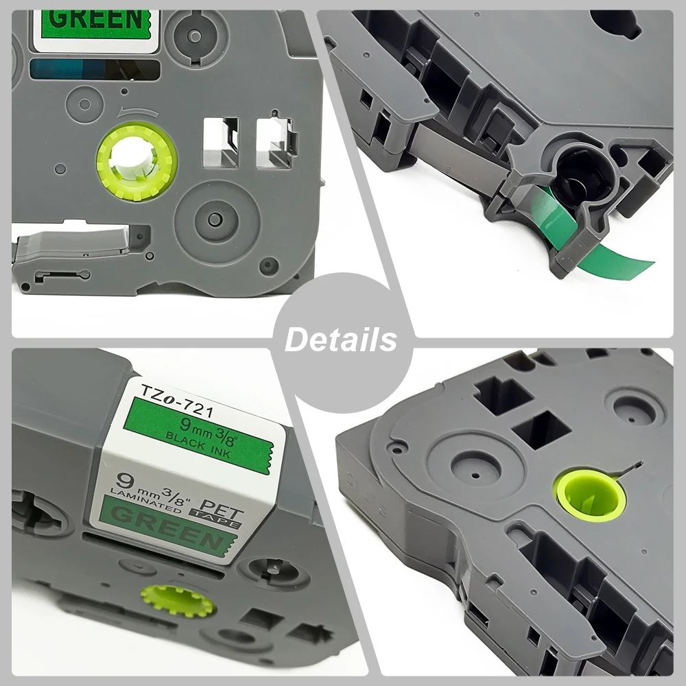 Orison 5PCS TZe-721 9mm Black On Green TZe721 TZ721 TZe 721 TZ Tape For Brother P-Touch Label Printer Ribbons TZ-721 | Компьютеры и
