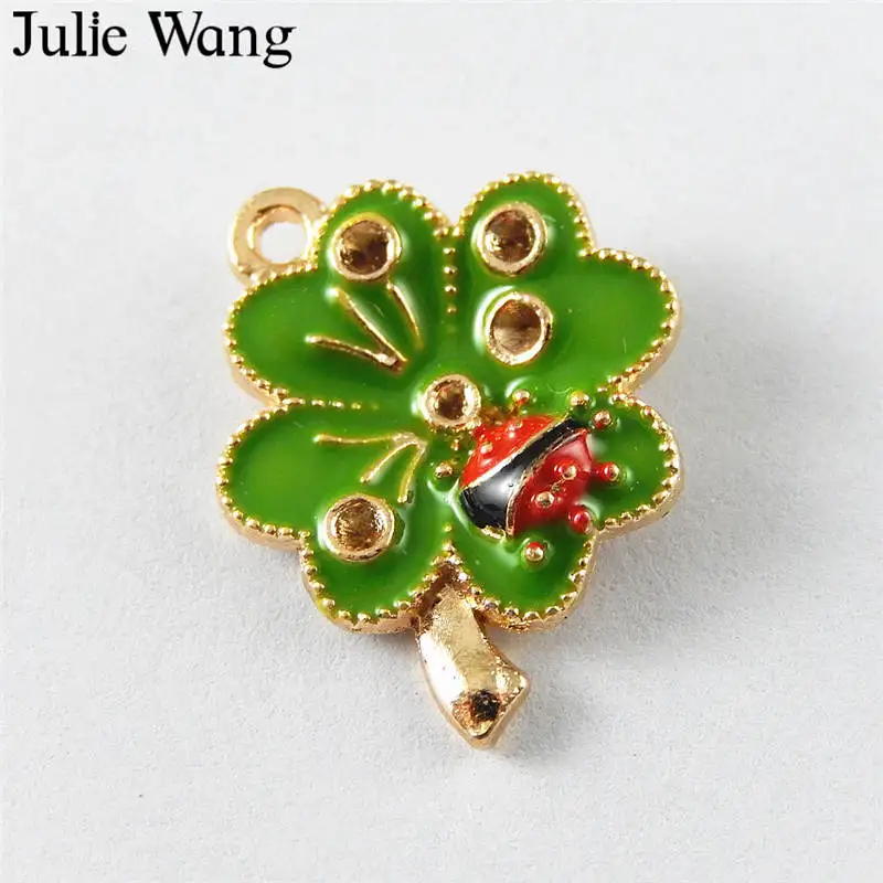 10 шт. эмалированные листья и божьи коровки из сплава|Шармы| |