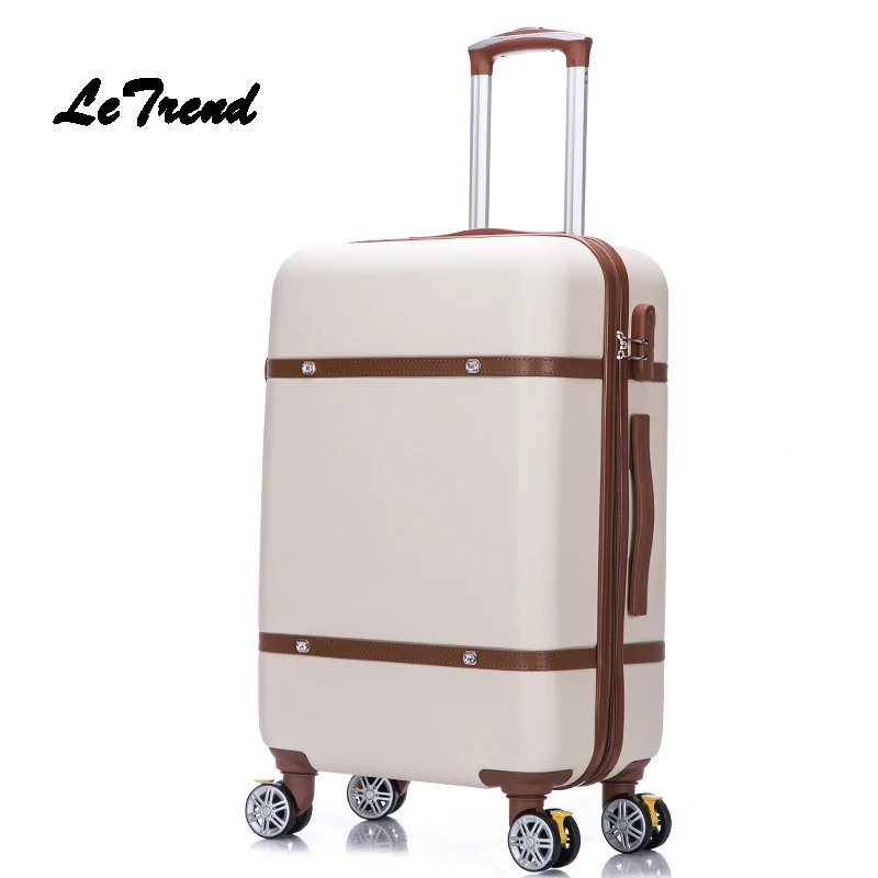 Letrend Корейская ABS + PC тележка для багажа на колесиках Женская дорожная сумка 20
