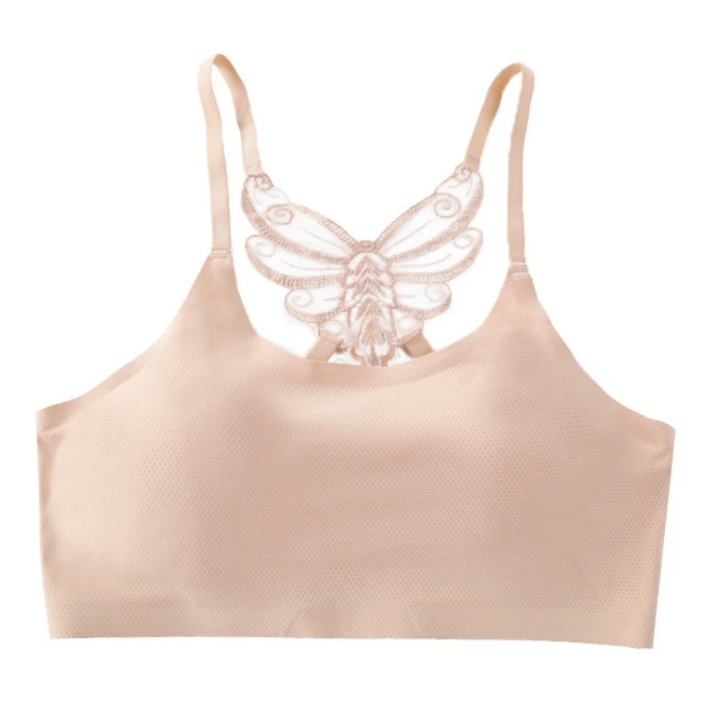 Дизайн с бабочкой! Сексуальный женский топ полой трубой бюстгальтер подкладкой