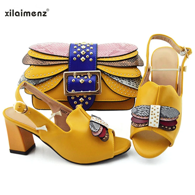 Итальянские поступления комплект из обуви и сумки на каблуке для вечеринки в