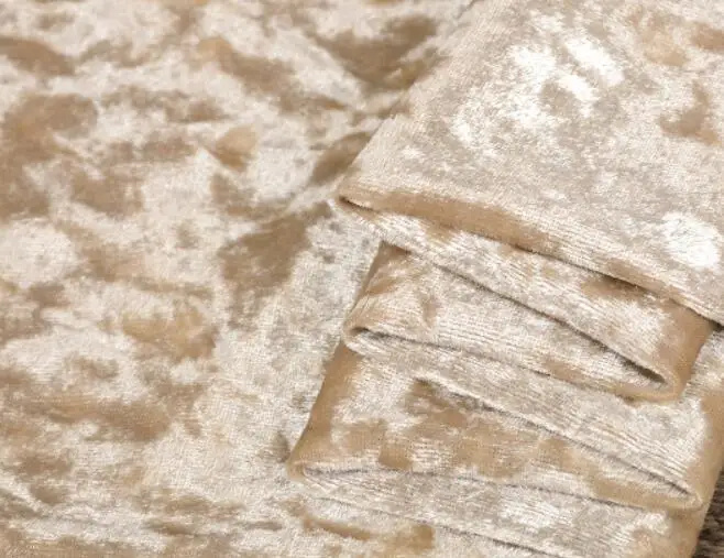 8 Beige Бархатная ткань гофрированная Великолепная шелковистая велюровая ткань для бархатной одежды Роскошная мягкая бархатная домашний текстильный занавес - Цвет: 8 Beige