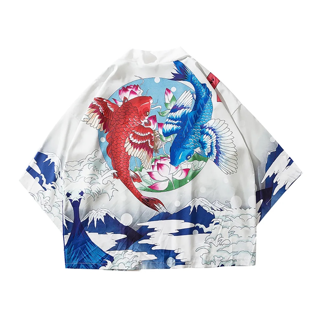 Женское и мужское кимоно повседневный винтажный кардиган для пар свободная