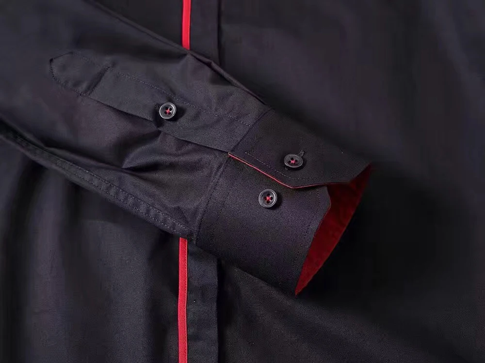DUYOU бренд Для мужчин 100% хлопковая рубашка с длинными рукавами s Slim Fit Повседневная
