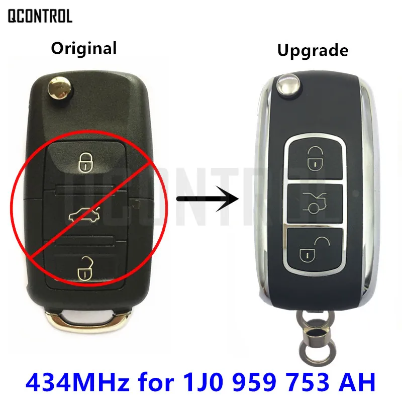 Дистанционный ключ QCONTROL 1J0 959 753 Ач для VW/VOLKSWAGEN Passat/Bora/Polo/Golf/Beetle 1J0959753AH|Ключ от авто| |