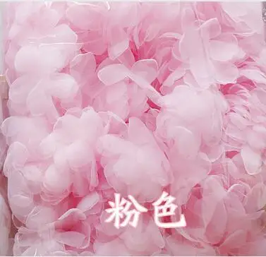 pink 100 шт./лот, розовая, белая кружевная отделка нашивка, аппликация, кружевная ткань, свадебное платье, сделай сам, цветы, для невесты, для волос, вуаль, украшение одежды, сергер - Цвет: pink