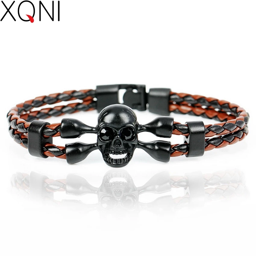 Горячая распродажа! Новые модные мужские браслеты с черепами Pop