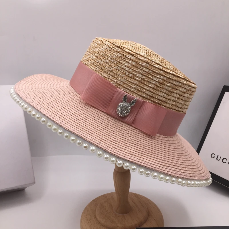 Розовый шить небольшой ладан солома стебли соломенная шляпа летняя женская