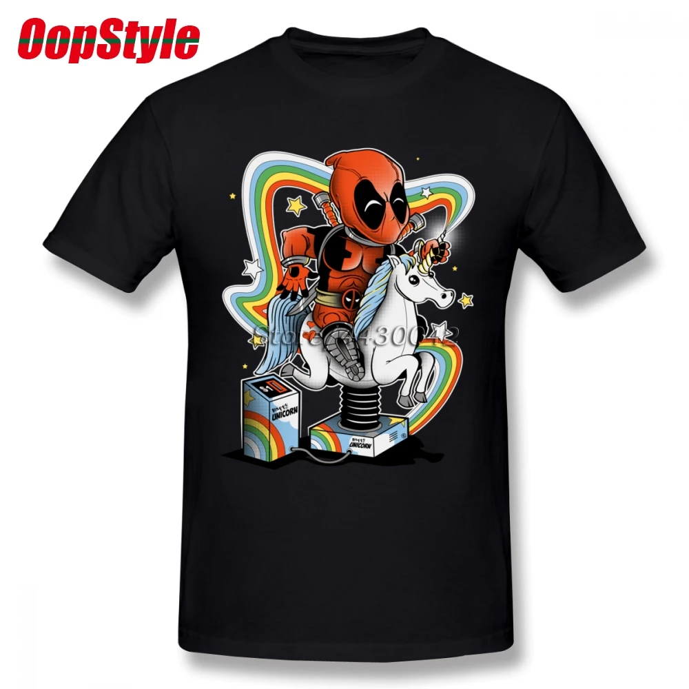 Мужская футболка с единорогом Deadpool Прямая поставка хлопковая коротким рукавом