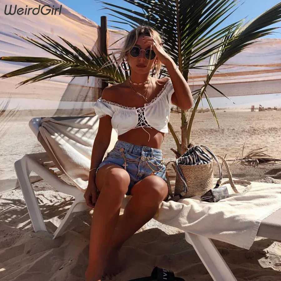 Weirdgirl, женские повседневные футболки, короткий рукав, v-образный вырез, одноцветная белая футболка, летняя женская футболка, женские топы, одежда, новинка, Harajuku