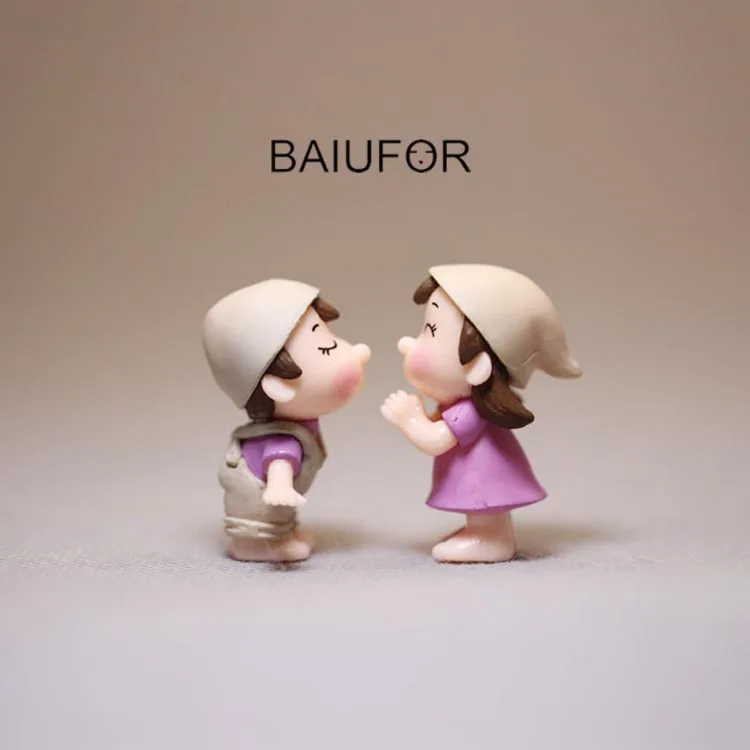 BAIUFOR Lover мультфильм пара фигурок шляпа для мальчиков и девочек Мини Сад