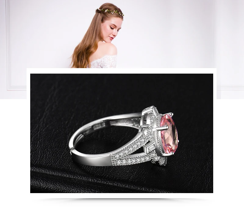 JewelryPalace винтажное разделенное хвостовиком 3ct овальное созданное морганитовое сапфировое регулируемое Открытое кольцо 925 пробы Серебряное ювелирное изделие