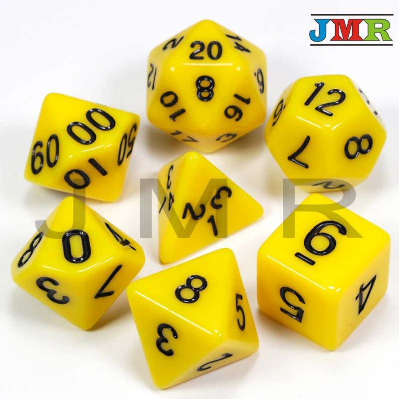 Лидер продаж! 15 цветов 7 шт./компл. акриловые непрозрачные переносные игральные кубики игры для подземелья и драконы непрозрачные D4-D20 Multi по бокам кости настольная игра