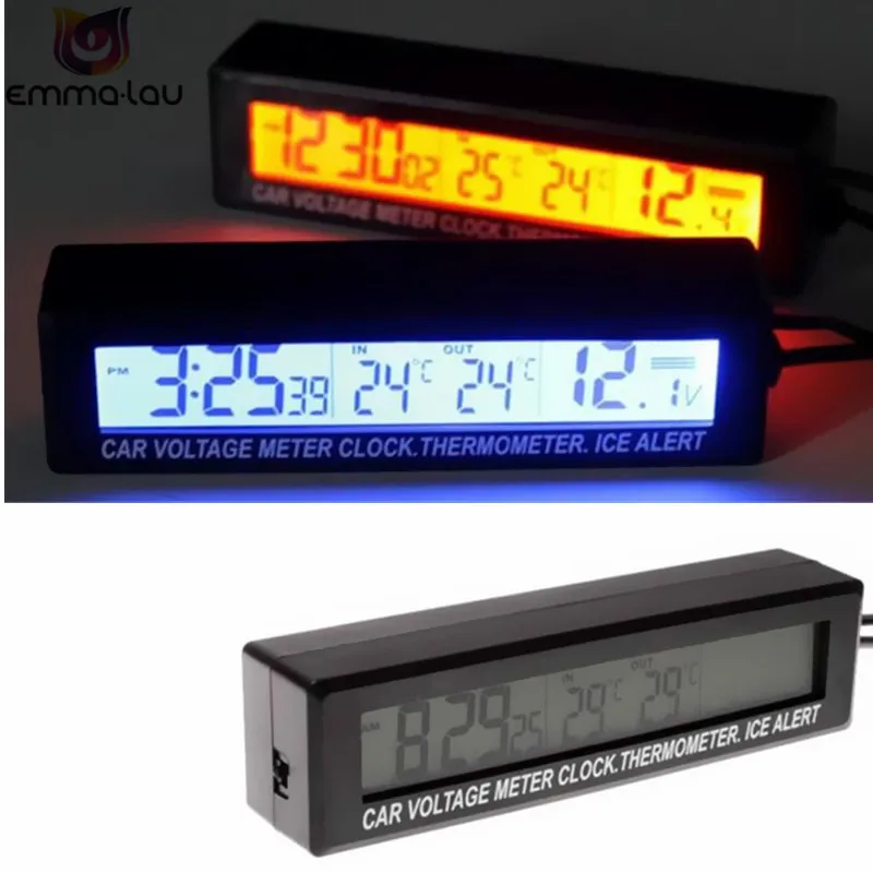 3 в 1 Автомобильный цифровой термометр с ЖК дисплеем и часами|temperature meter|meter
