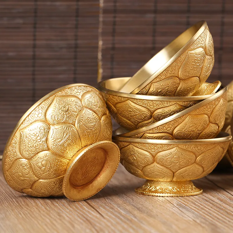 1 шт. Тантрический Лотос из чистой меди в ущербе Восемь символов богатства